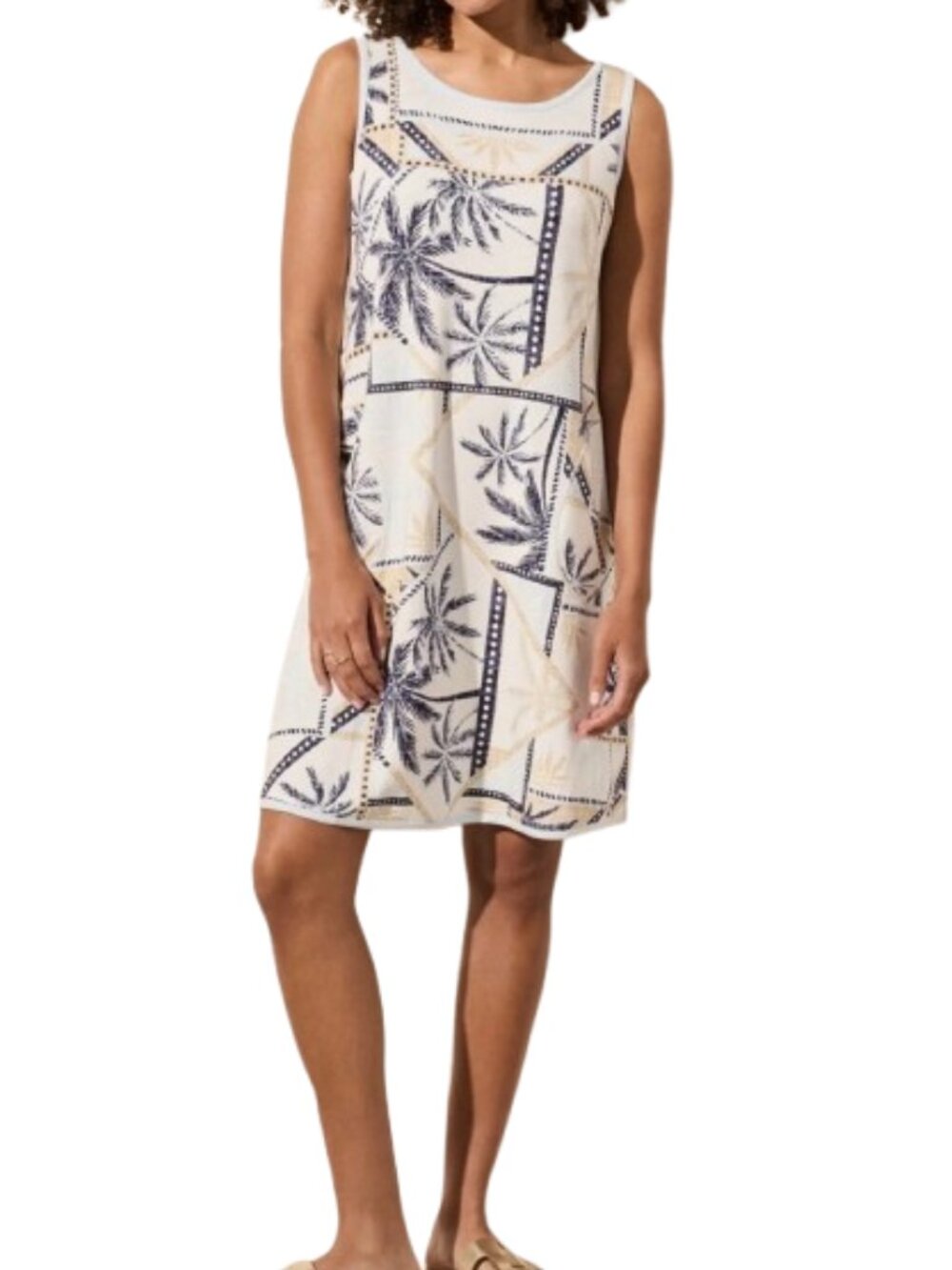 Tribal Jeans Reversible A-Line Sleeveless Dress Medium M Tropical Water NWT